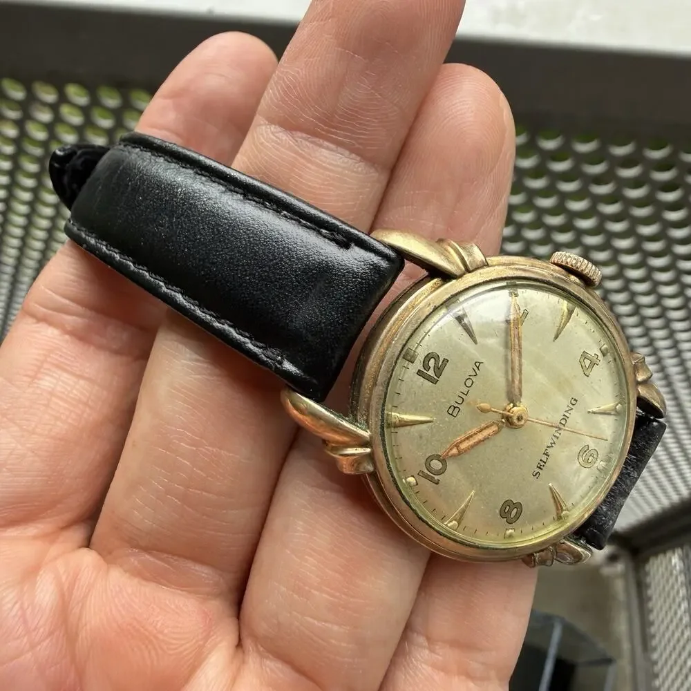Vintage 50’s Bulova SelfWinding RARE Men’s Wrist Watch Gold Plated Automatic
